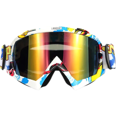 BSDDP- Motorcycle Atv Dirt Bike Protective Goggles Eye Wear Skiing Colorful Clear Lens Goggle Mercury Glass image