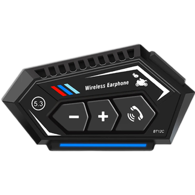BT12C Bluetooth 5.3 Motorcycle Helmet Headset 40mm Speakers 1000mAh Battery Type C Charging image