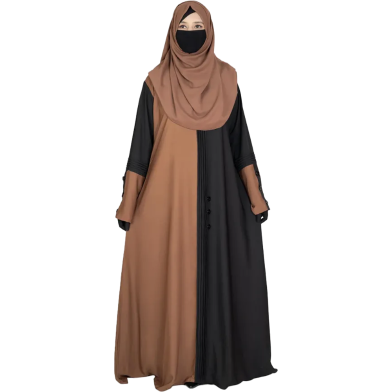 BUSHRAH CONTRAST ABAYA | Milk Coffee image