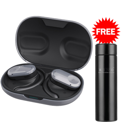BUY RIVO AF-750 Bluetooth TWS Earbuds Black GET Thermal Water Bottle FREE image