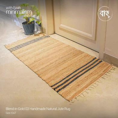 Baah Blend-in-Gold 03 Handmade Natural Jute Rug 6x2 Inch image