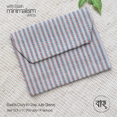 Baah’s Cozy In Gray Jute Sleeve 15.3x11 Inch image