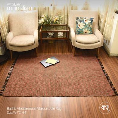 Baah’s Mediterenean Maroon Jute Rug 7x4 ft image