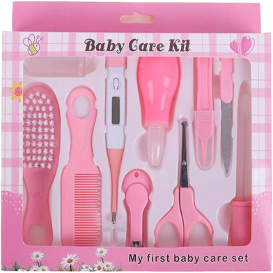 New-born Baby Kids Health Care Kit Set - 10 Pcs (Pink) image