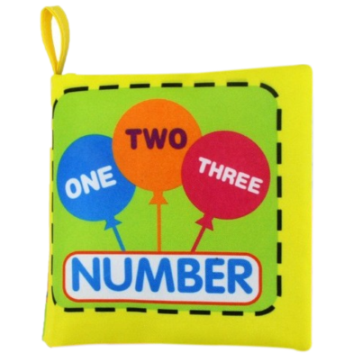 Baby Cloth Book[Digit 1356] Early Education Enlightenment Sound Paper BB Whistle Tear-Resistant Three-Dimensional Cloth Book -1pcs image