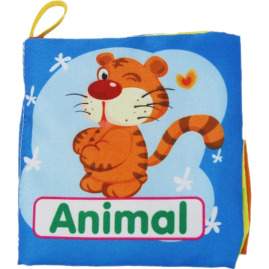 Baby Cloth Book [Animal 1356] Early Education Enlightenment Sound Paper BB Whistle Tear-Resistant Three-Dimensional Cloth Book - 1 Pcs image