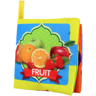 Baby Cloth Book [Fruit] Early Education Enlightenment Sound Paper BB Whistle Tear-Resistant Three-Dimensional Cloth Book - 1 Pcs image