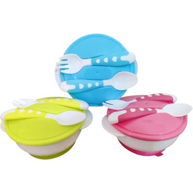Baby Food Storage Bowl With Spoon Premium -1pcs image