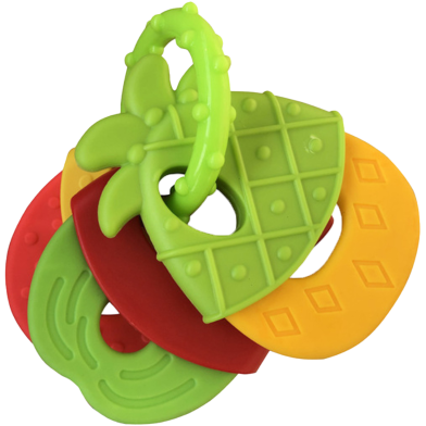 3 Pcs Set Baby Pineapple Teeth Gel Bright Color Fruit Silicone head Teether fitness educational toy CN (Any Color) image