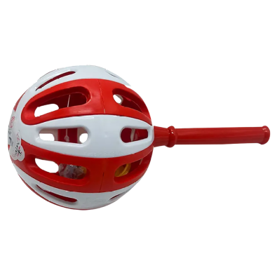 Baby Hand Bell Jhunjhuni, Hand Grasp Bell Toy, Newborn Baby Early Light Toy (jhunjhuni_rfl_938540_r_2p) Red - 2 Pcs image