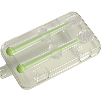 Baby Hand brush Children's Silica Gel Dimensional Body Milk for Training Toothbrush Set, Safe Silicone Brush Soft-bristled Teether - 2 pcs image