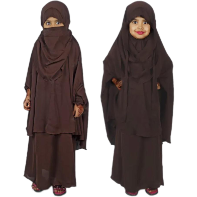 Baby Khimar/Kheemar Borka Full Set (khimar_4-6_coffee) image