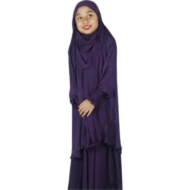 Baby Khimar/Kheemar Borka Full Set (khimar_6-10_purple) image