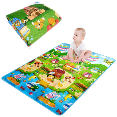 Baby Kids Double Sided Play Crawl, Educational ,Game Soft Foam Picnic Carpet Play Mat 200 x 180 cm image