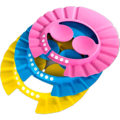 Baby Shower Cap With Ear Protection Adjustable Soft Shampoo Bathing Hat For Kids Toddler -1pc (Any Color) image