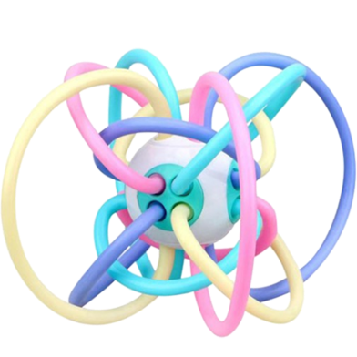 Baby Silicone Manhattan Ball Macaron Color Hand Teether - 1 Pcs image