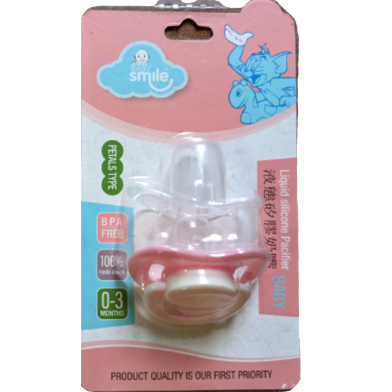 Baby Smile Petals Type Liquid Silicone Pacifier (0-3) Months 1 Pcs Pink image