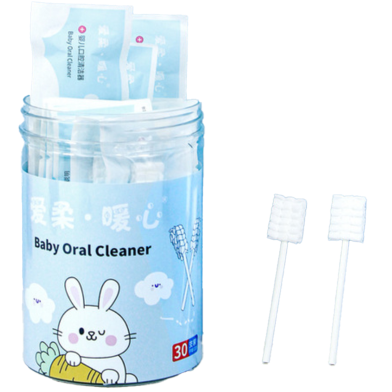 Baby oral cleaning cotton swab gauze toothbrush 30pcs/box image