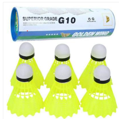 Badminton Shuttle Cock Nylon Superior Grade 6pcs Green - G10 image