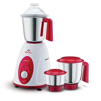 Bajaj Classic 750 W Mixer Grinder with 3 Jars - White and Maroon image