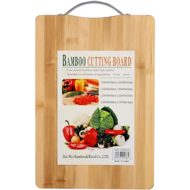Bamboo Cutting And Chopping Board With Handle – Durable Kitchen Board For Meat, Vegetables And Fruits image
