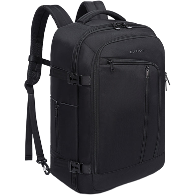 Bange Black Polyester Backpack Waterproof Travel Laptop With 3 Packing Cubes image