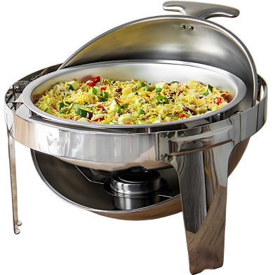 Banquet Chafing Dish Round Rolling-Top Chafing Dish with Glass Window EB7753 image