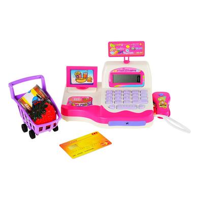 Baoli Children Pretend Toy Shopping Electronic Cash Register Realistic Actions And Sounds image