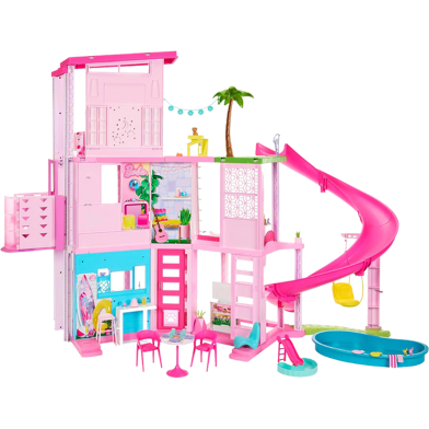 Barbie Dreamhouse: 3-Story Playset With Pool, Slide, Elevator And 75 Accessories image