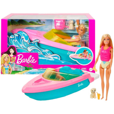 Barbie GRG30 Boat Doll Playset With Puppy And Accessories image