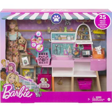 Barbie Doll And Pet Boutique Playset With 4 Pets image