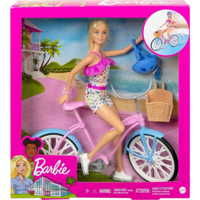 Barbie HBY28 Doll And Bike Playset image