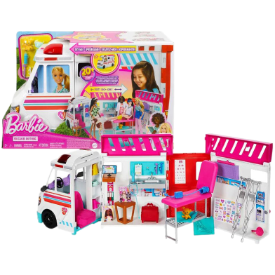 Barbie HKT79 Transforming Ambulance and Clinic Playset image