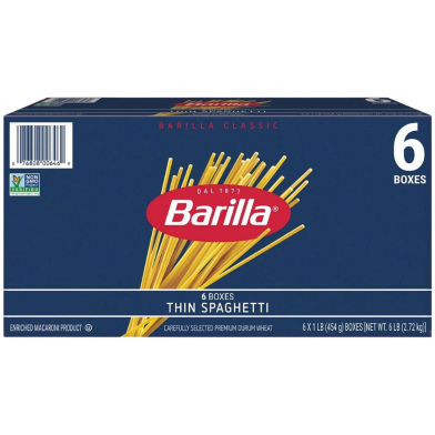 Barilla Thin Spaghetti 454 gm X 6 Boxes 2.72 kg image