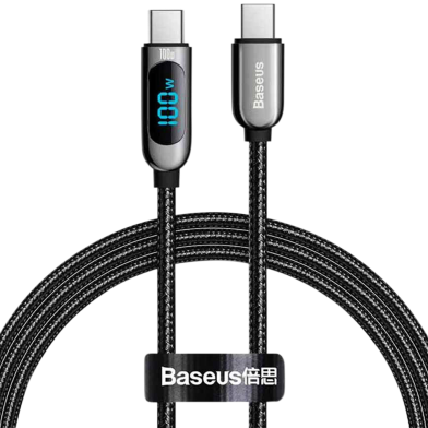 Baseus Display Fast Charging Data Cable Type-C to Type-C 100W 1m (CATSK-B01)-Black image