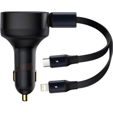 Baseus Enjoyment Retractable 2-in-1 Car Charger (CGTX000001) image