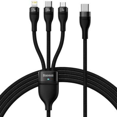 Baseus Flash 3 In 1 Cable 100W 1.5m Black image
