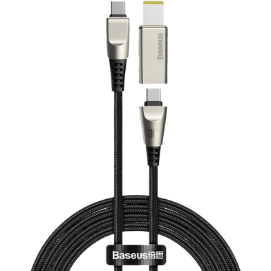 Baseus Flash Series One-for-two Fast Charging Data Cable with Square Head Type-C to C DC 100W 2m image