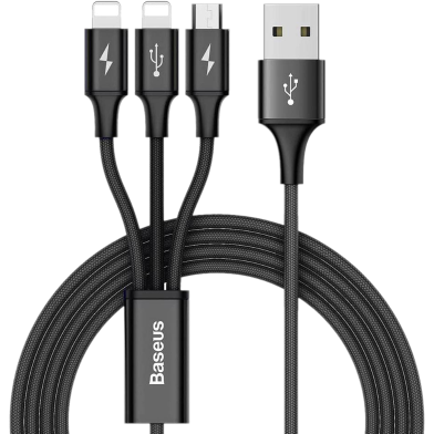 Baseus Rapid Series 3-in-1 Cable Micro Dual Lightning 3A 1.2M image