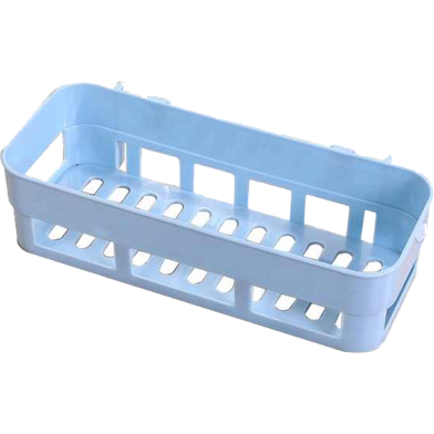 Bathroom Shelf Plastic Toilet Bathroom Vanity Wall Hanging Storage Rack Basket No Trace Stickers image