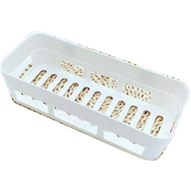 Bathroom Shelf Plastic Toilet Bathroom Vanity Wall Hanging Storage Rack Basket No Trace Stickers image