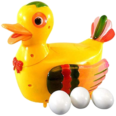 Battery Operated Happy Duck Lay An Egg Toy For Kids With Light and Music (duck_egg_yellow) image