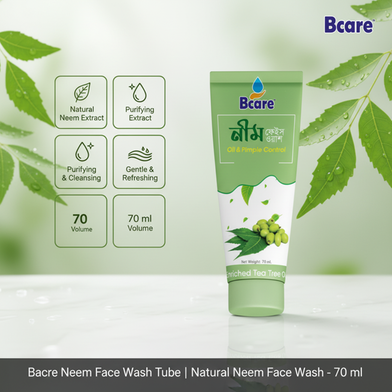 Bcare Neem Face Wash Tube, Natural Neem Face Wash -70 ml Slide 2