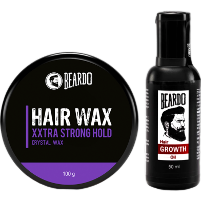 Beardo Combo - Beard and Hair Growth Oil 50ml and Xxtra Strong Hold Hair Wax 100g image