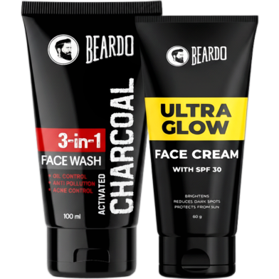 Beardo Combo - Ultra Glow Face Cream 60g and Activated Charcoal Face Wash 100ml image