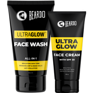 Beardo Combo - Ultra Glow Facewash 100ml and Ultra Glow Face Cream 60gm image