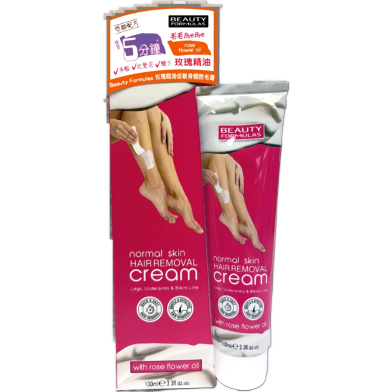 Beauty Formulas Normal Skin Hair Removal Cream With Rose Flower Oil 100ml image