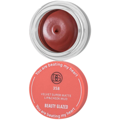 Beauty Glazed Lip and Cheek Mud Double Use Long Lasting Lipgloss Waterproof Lipstick Lightweight Natural Rouge Blusher image
