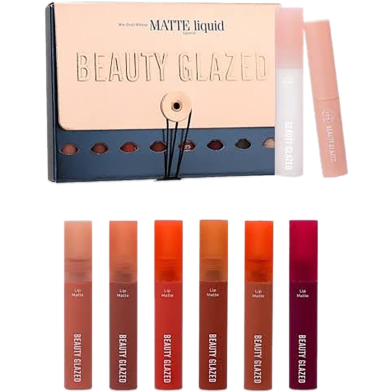 Beauty Glazed Lips Makeup Set Lipstick Long Lasting Moisture Lip Gloss Cosmetic Red Lip Matte Lipstick Waterproof image