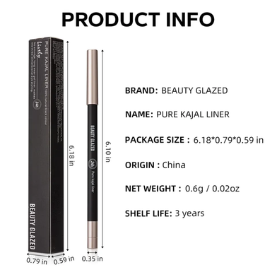 Beauty Glazed Pure Kajal Liner-Lively Black 24 Hour Eyeliner 6 gm - 6975640632130 Slide 4
